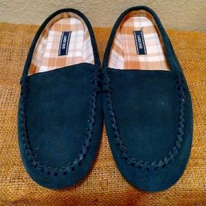 Women's Lands End Blue Suede Slip on Slippers. New. Size 11. Elvis